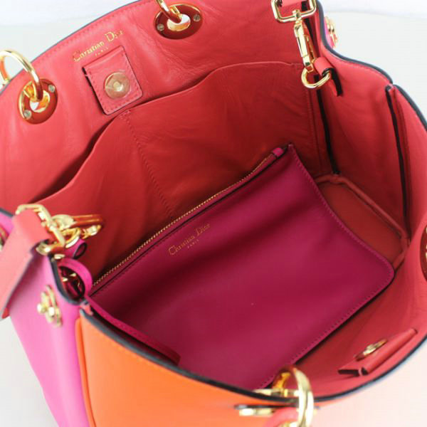 small Christian Dior diorissimo original calfskin leather bag 44374 orange&peach&red